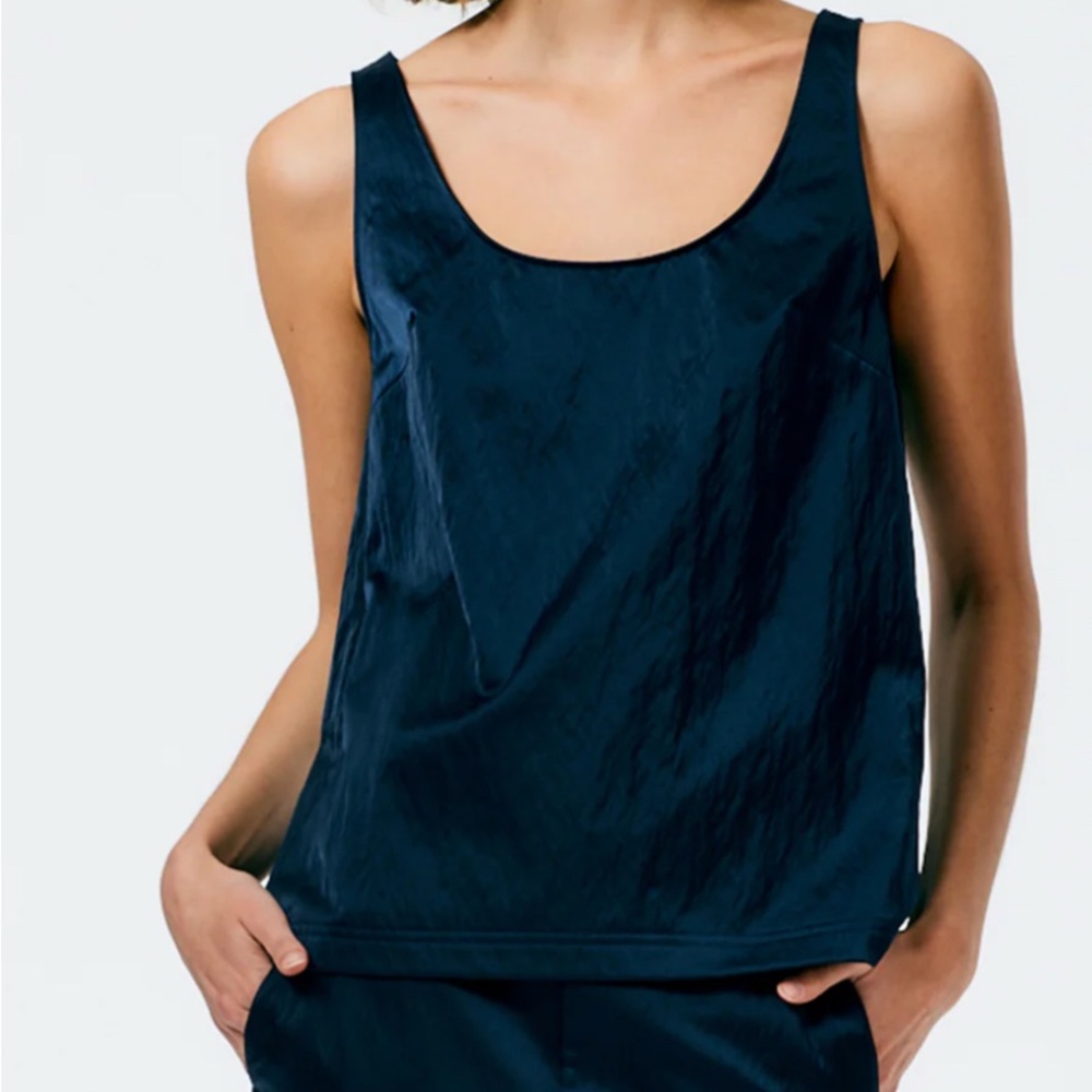 NWOT Tibi Luxe Eco Satin Nylon Scoopneck Tank